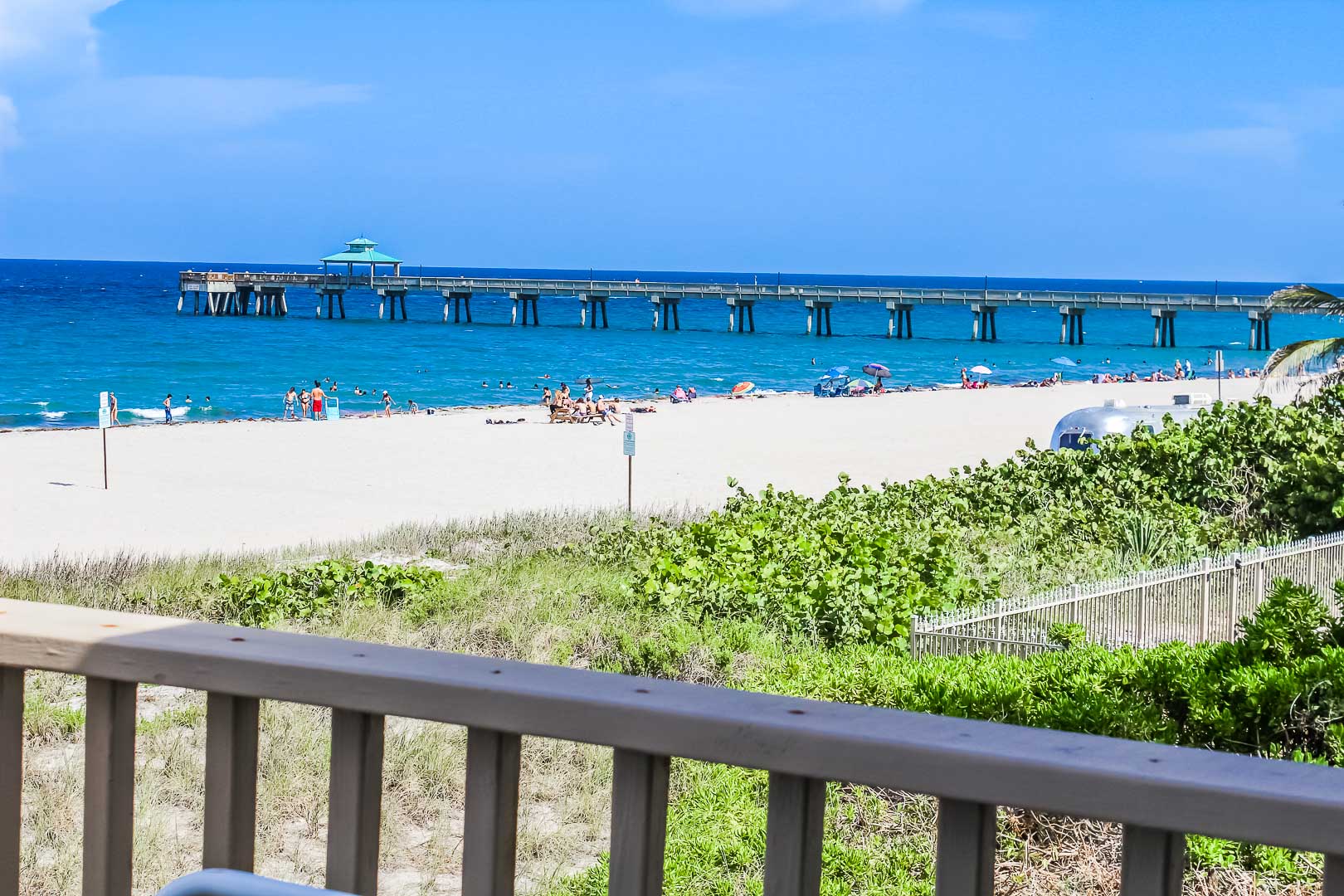 The calming balcony view with beach access at VRI's Berkshire Beach Club in Florida